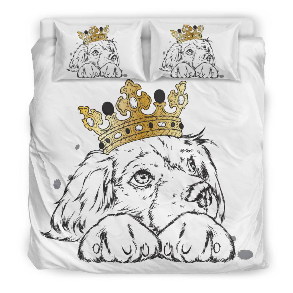 Cute Puppy King Drawing Cartoon Illustration Bedding Set - Top Content | POD Collection | Free Shipping