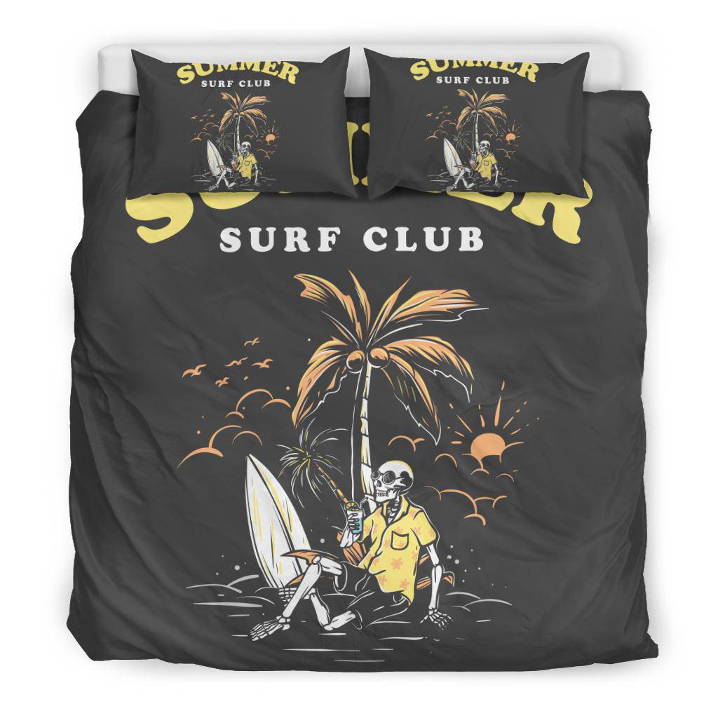 Summer Surf Vibes Skull Art Cartoon Bedding Set - Top Content | POD Collection | Free Shipping