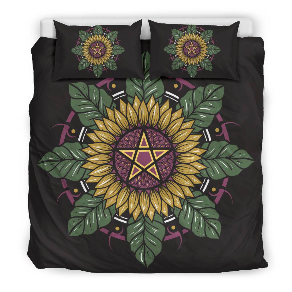 Sun Flower Plant Art Drawing Bedding Set - Top Content | POD Collection | Free Shipping