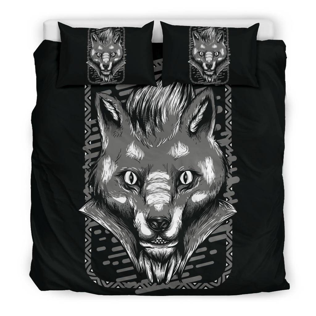 Voodoo Fox Art Drawing B&W Bedding Set - Top Content | POD Collection | Free Shipping