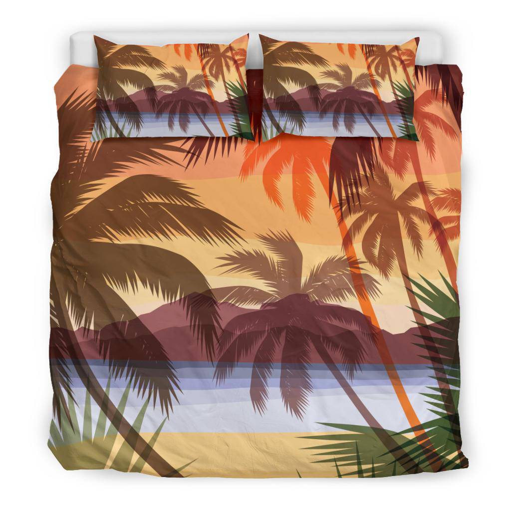 Beach Summer Sunset Palms Silhouette Bedding Set - Top Content | POD Collection | Free Shipping