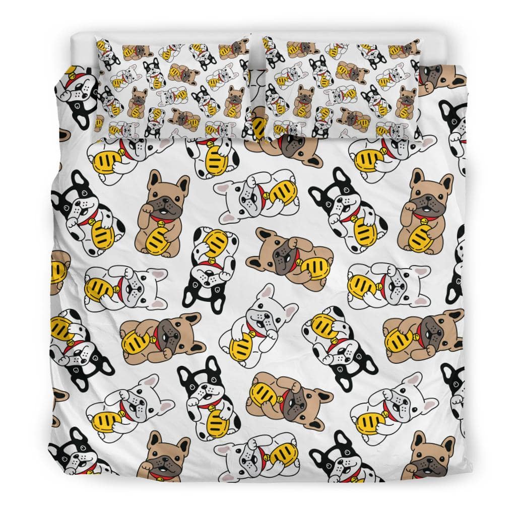 French Bulldog Cute Seamless Cartoon Pattern Bedding Set - Top Content | POD Collection | Free Shipping