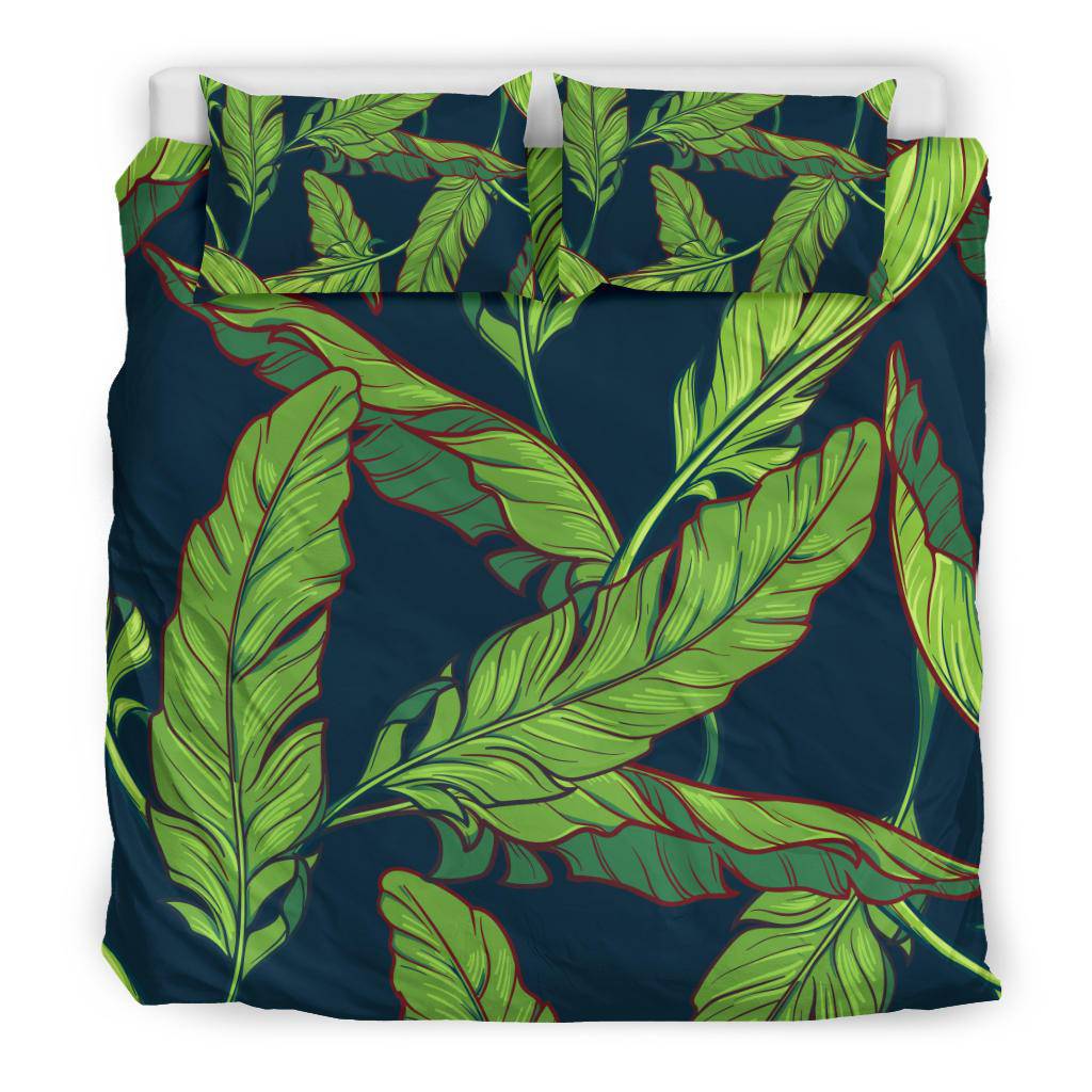 Green Banana Plant Leaves Bedding Set - Top Content | POD Collection | Free Shipping