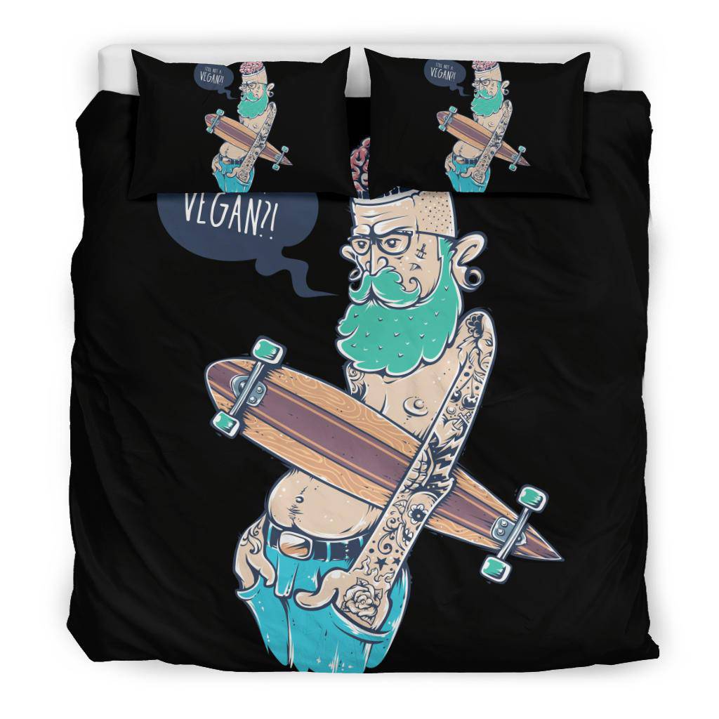 Hipster Vegan Funny Cool Cartoon Bedding Set - Top Content | POD Collection | Free Shipping