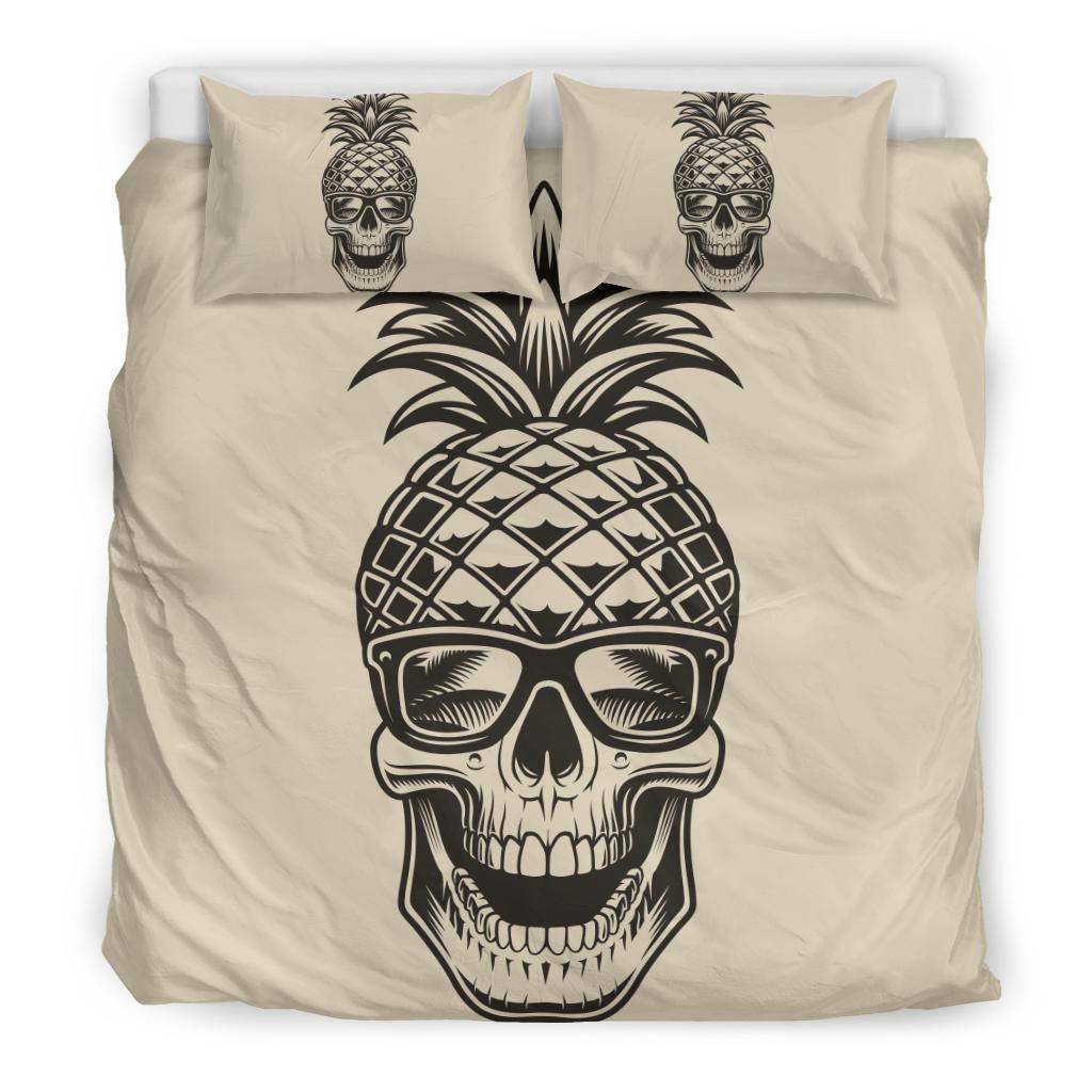 Pineapple Skull Cool Illustration Cartoon Bedding Set - Top Content | POD Collection | Free Shipping