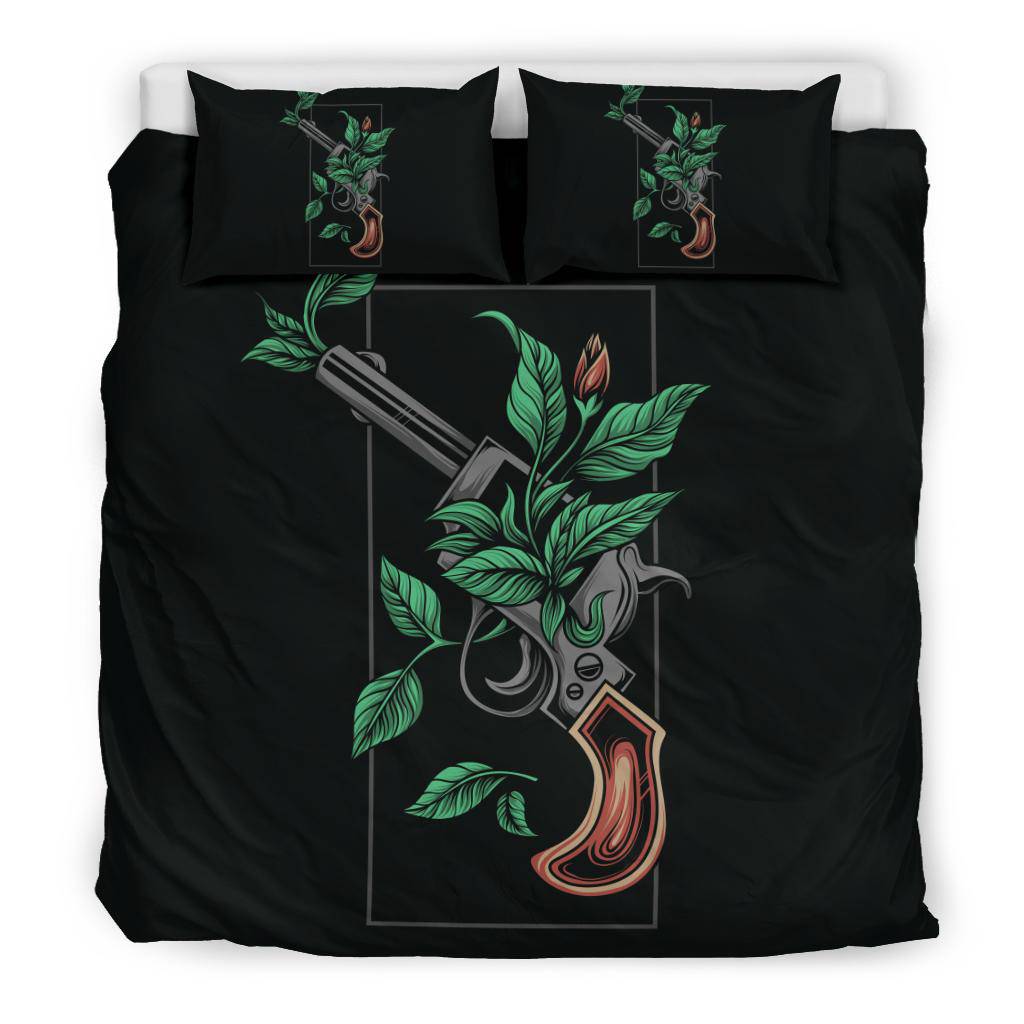 Plants Taken Over Classic Gun Illustration Bedding Set - Top Content | POD Collection | Free Shipping