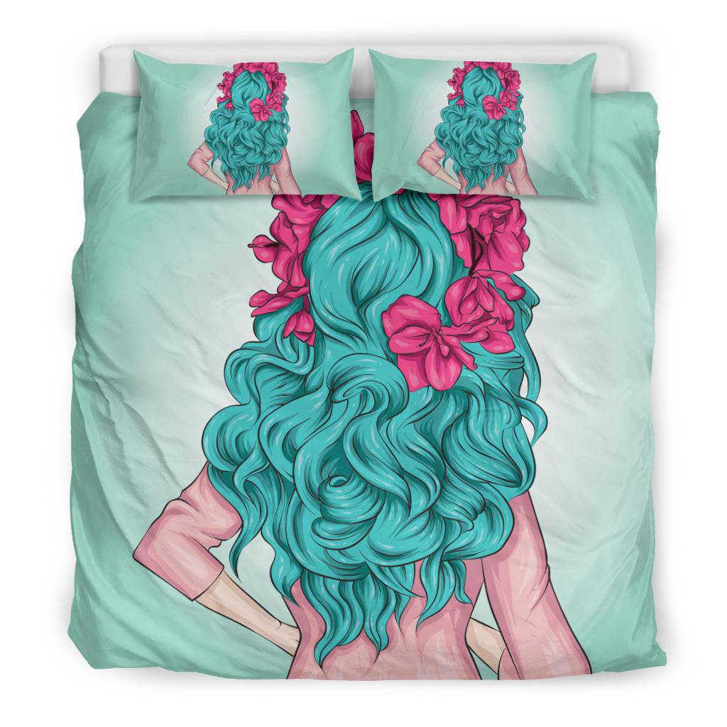 Stylish Colourful Girl Bubble Gum Vector Bedding Set - Top Content | POD Collection | Free Shipping