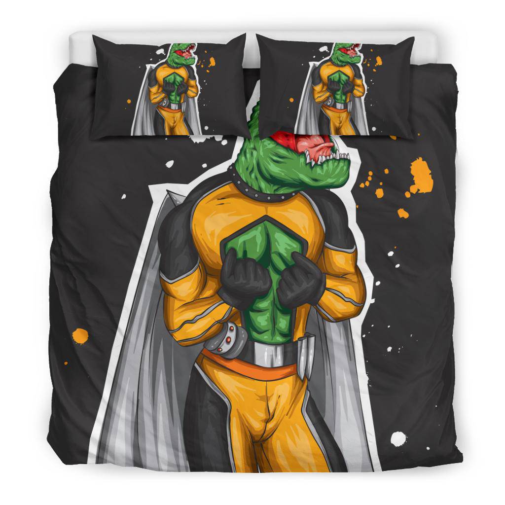 Superhero Costume Dinosaur Cartoon Bedding Set - Top Content | POD Collection | Free Shipping