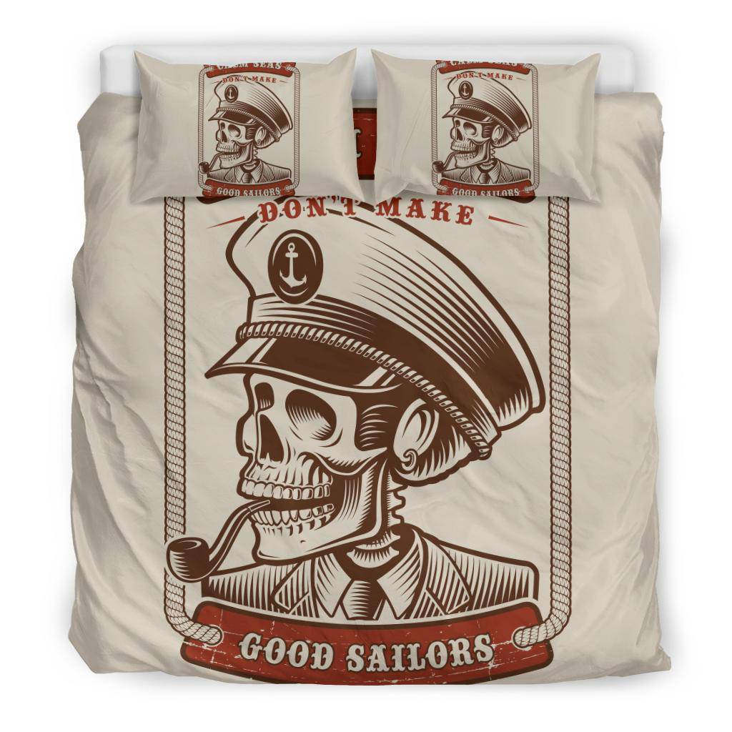 Vintage Skull Captain Cartoon Good Sailors Bedding Set - Top Content | POD Collection | Free Shipping