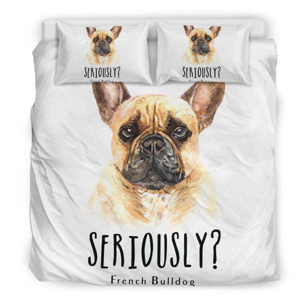 French Bulldog Bedding Set, Watercolor Portrait Illustration - Top Content | POD Collection | Free Shipping