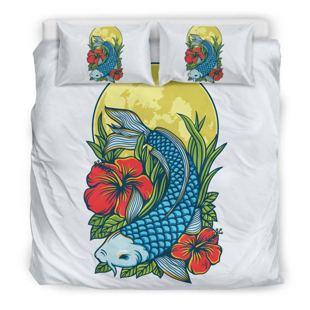 Koi Fish Moon Artwork Beautiful Illustration Bedding Set - Top Content | POD Collection | Free Shipping