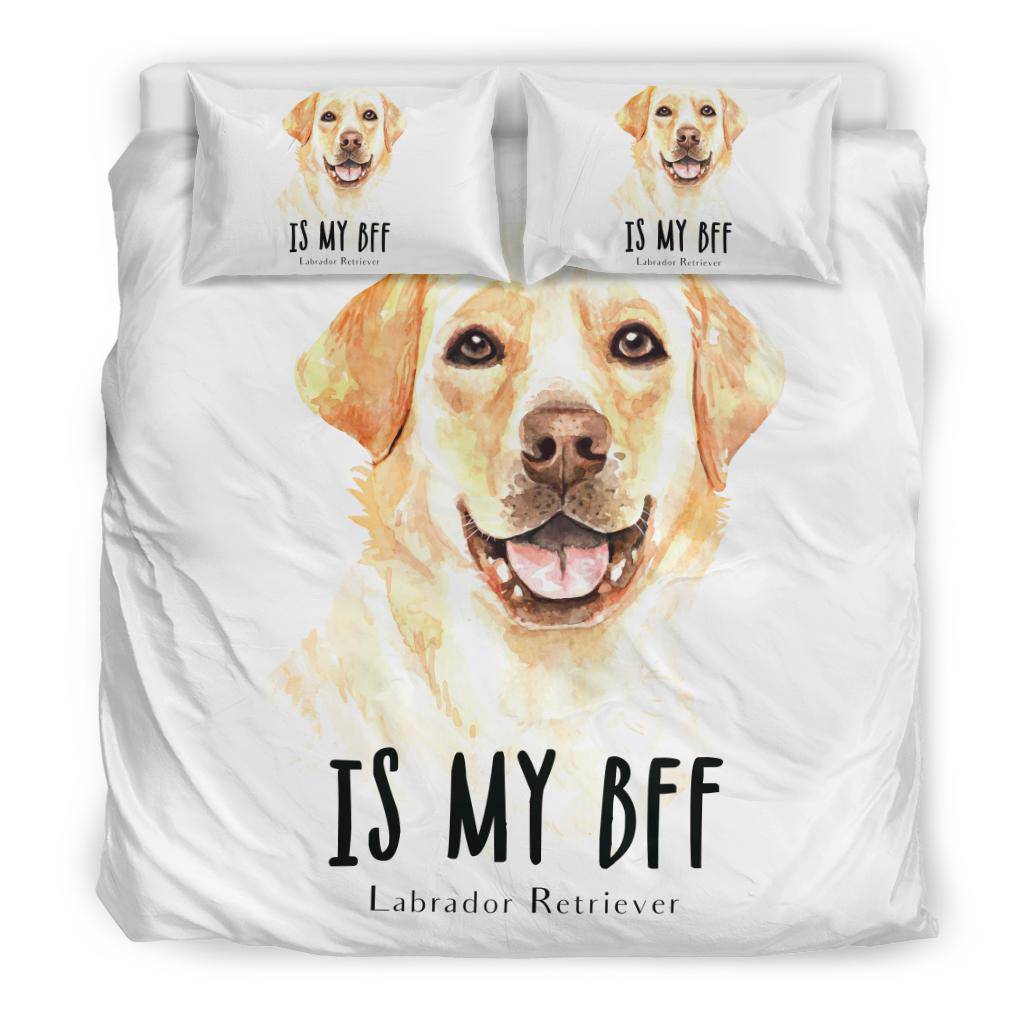 Labrador Retriever Portrait Bedding Set, Cool Dog Is My BFF Cartoon - Top Content | POD Collection | Free Shipping