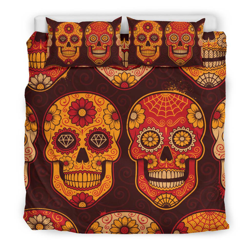 Mexican Calavera Skulls Colourful Pattern Bedding Set - Top Content | POD Collection | Free Shipping