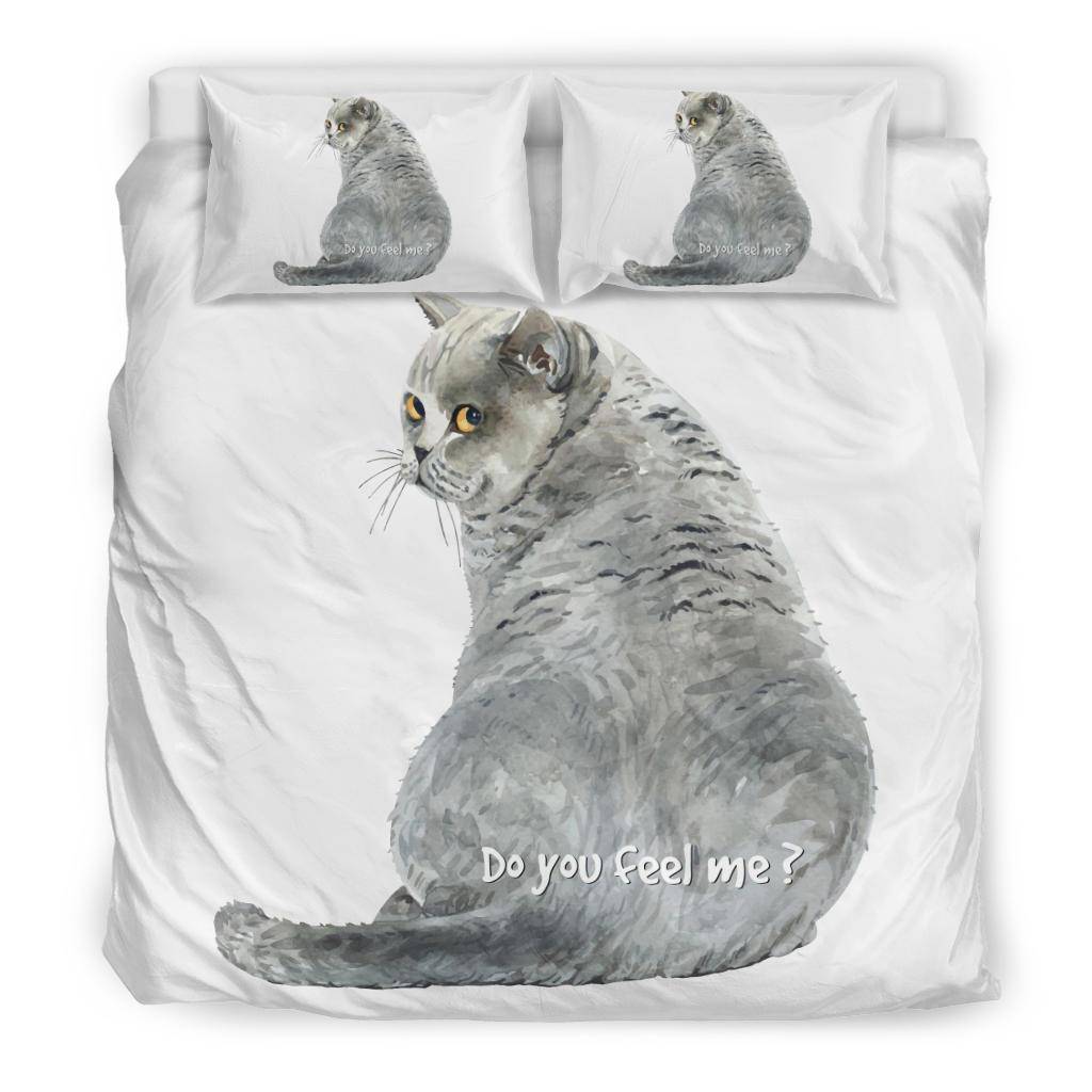 Watercolour Cat Drawing Illustration Bedding Set, Do you Feel Me - Top Content | POD Collection | Free Shipping