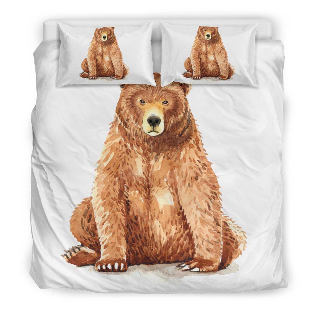 Watercolour Bear Painting Illustration, Cartoon Bedding Set - Top Content | POD Collection | Free Shipping