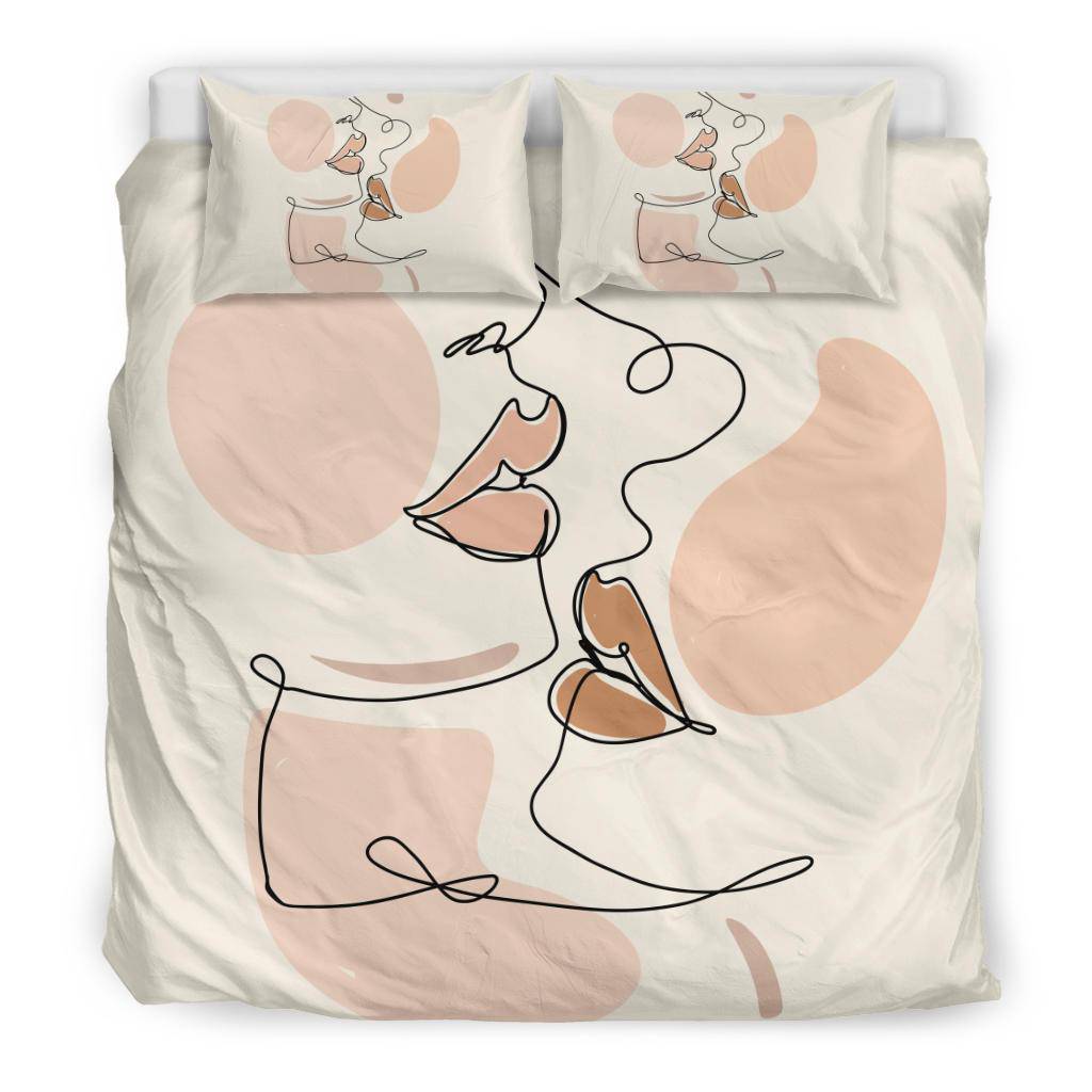 Abstract Beige Woman Lips Art Bedding Set - Top Content | POD Collection | Free Shipping