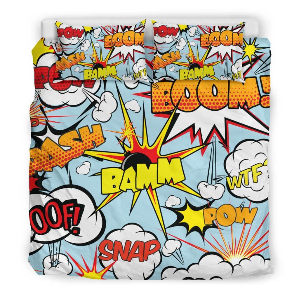 Comic Speech Reactions Bubble Bedding Set - Top Content | POD Collection | Free Shipping