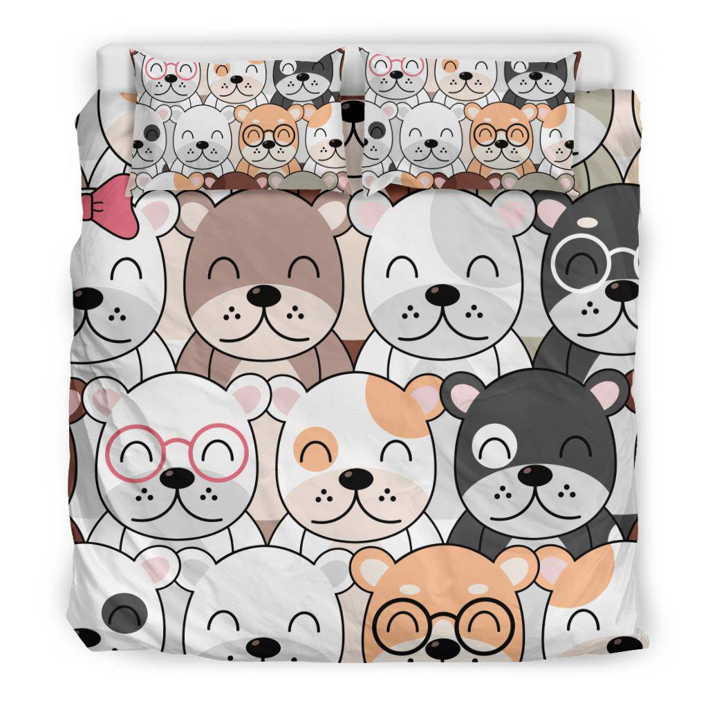 Cute Dogs Cartoon Pattern Bedding Set - Top Content | POD Collection | Free Shipping