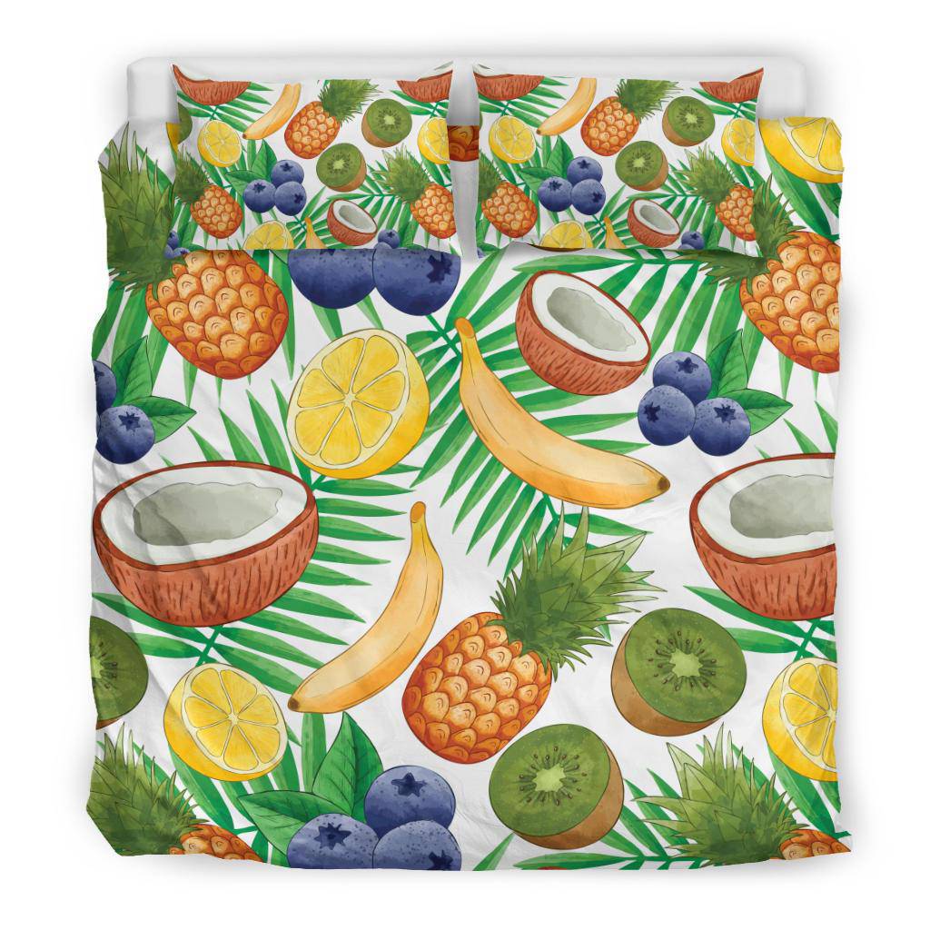 Exotic Fruit Pattern Banana Coconut Kiwi Pineapple Bedding Set - Top Content | POD Collection | Free Shipping