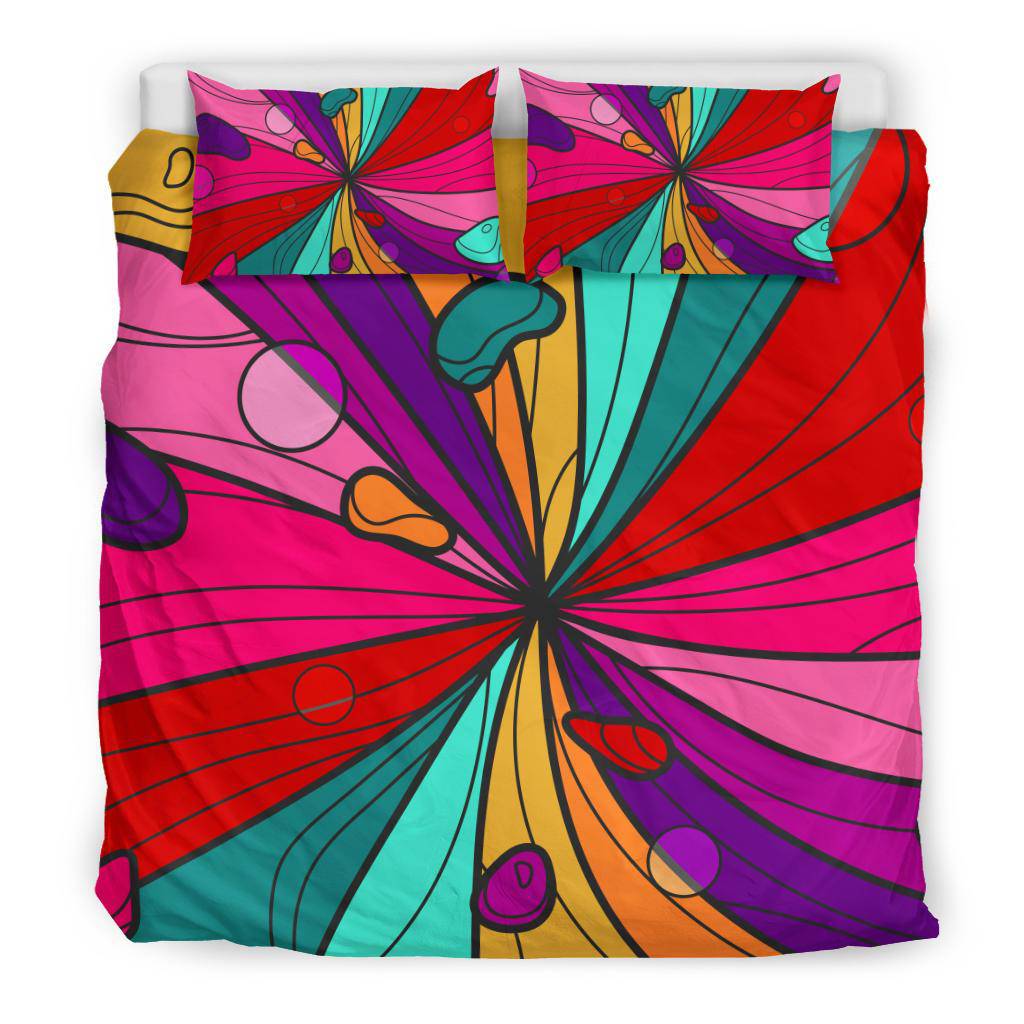 Hand Drawn Colorful Vivid Groovy Background Bedding Set - Top Content | POD Collection | Free Shipping