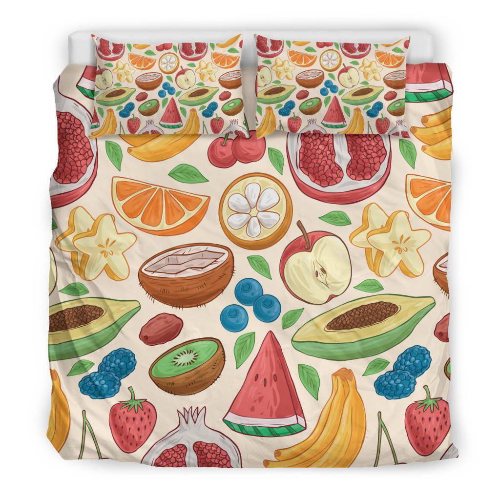 Hand Drawn Fruit Pattern Bedding Set - Top Content | POD Collection | Free Shipping