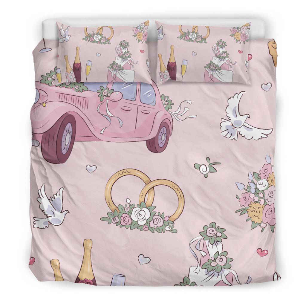 Hand Drawn Wedding Gift Bedding Set - Top Content | POD Collection | Free Shipping