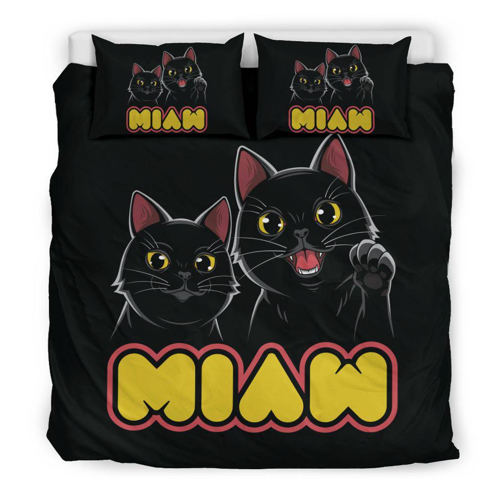 Miaw Cute Black Cats Bedding Set - Top Content | POD Collection | Free Shipping