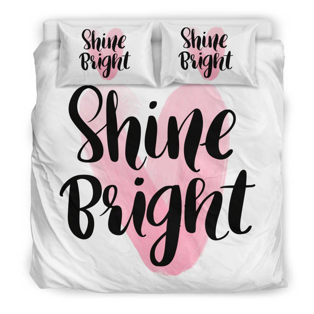 Shine Bright Hand Drawn Motivation Quote Drawing Bedding Set - Top Content | POD Collection | Free Shipping