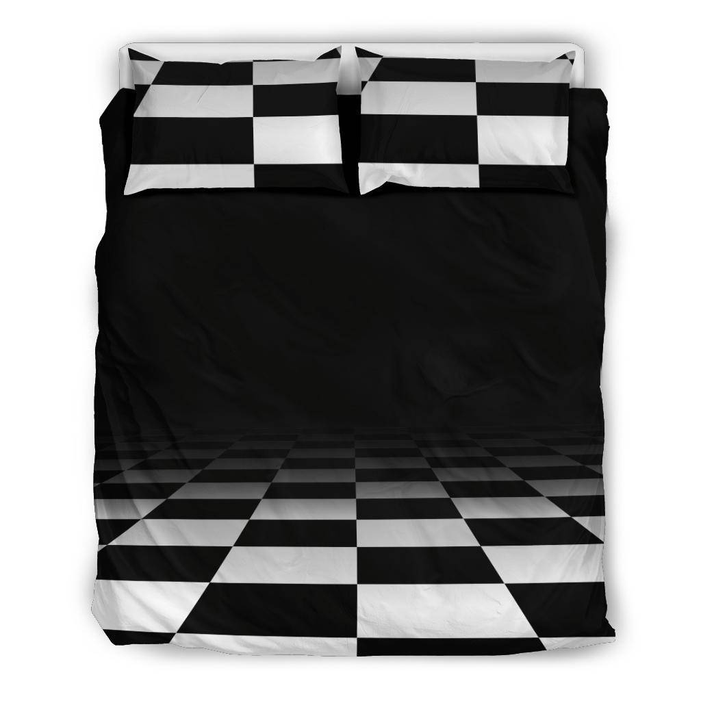 Black White Chess Board Bedding Set - Top Content | POD Collection | Free Shipping