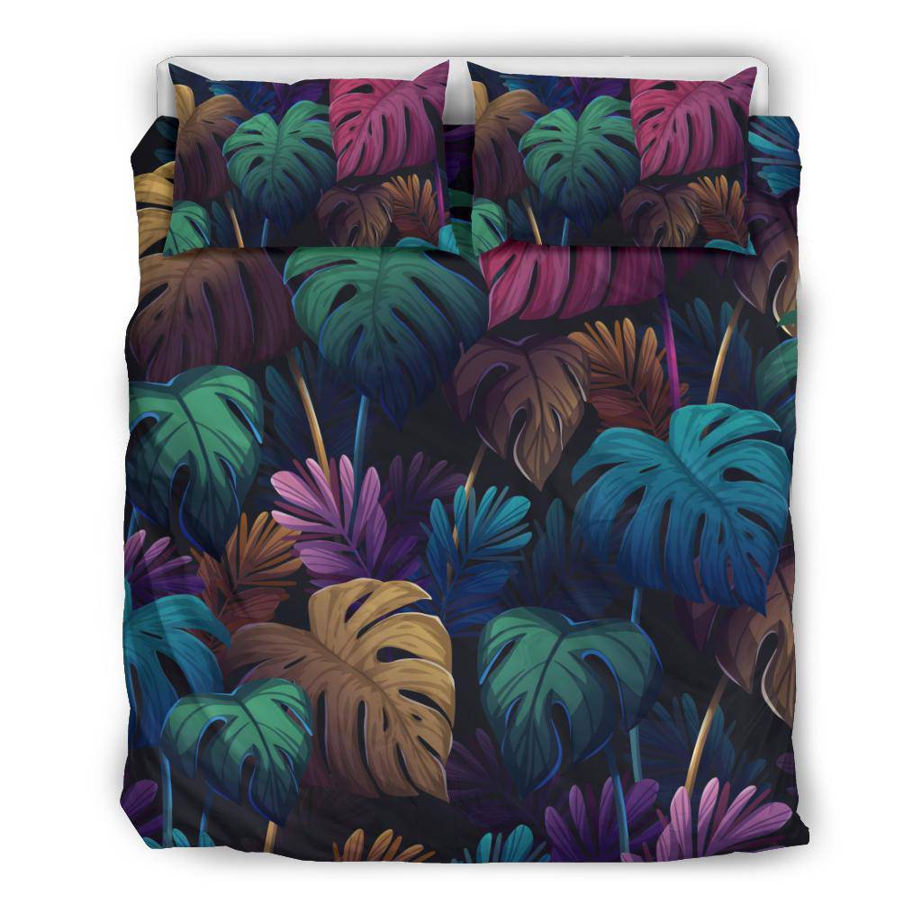 Colorful Monstera Leaves Bedding Set - Top Content | POD Collection | Free Shipping