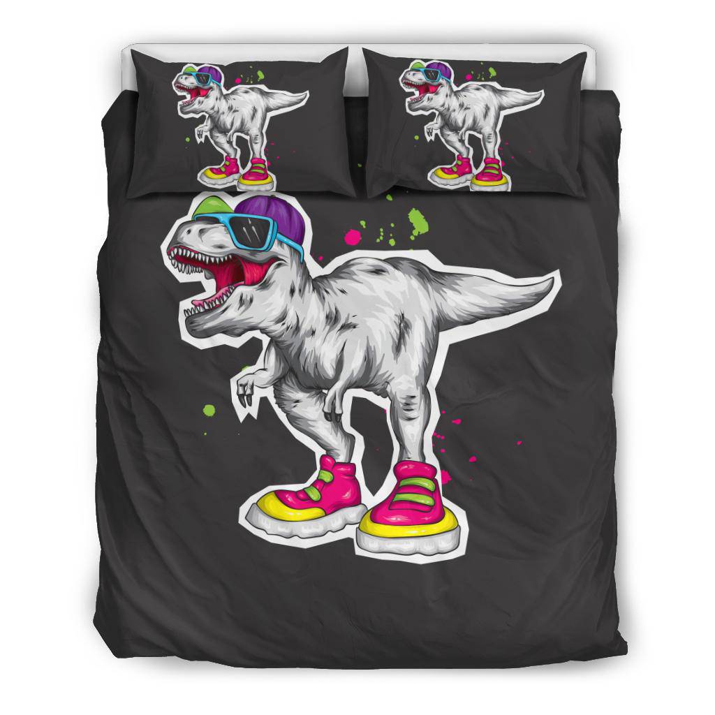 Cool Dinosaur Cap Glasses Sneakers Bedding Set - Top Content | POD Collection | Free Shipping