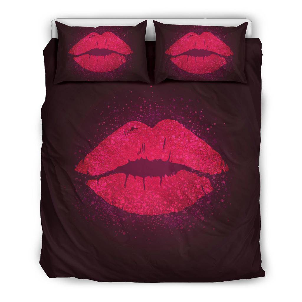 Pink Sparkling Lips Bedding Set - Top Content | POD Collection | Free Shipping