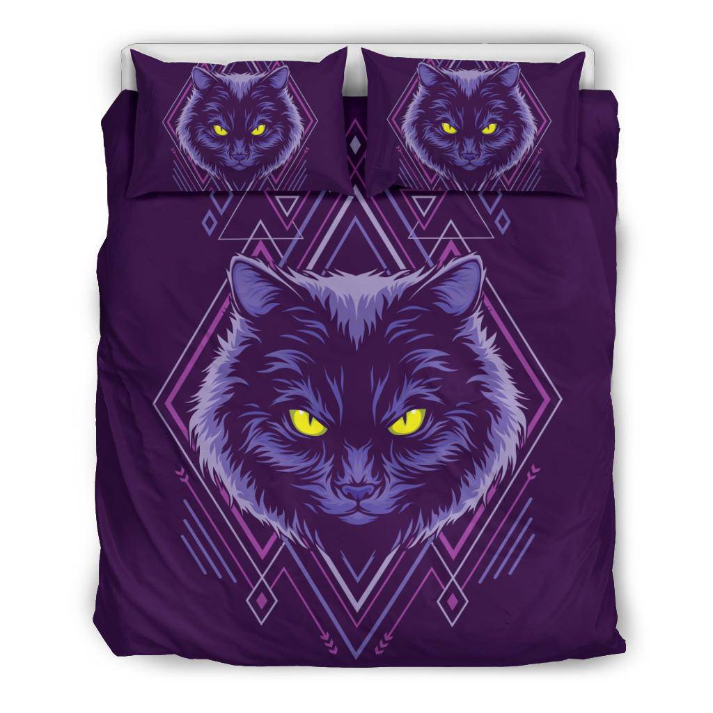 Angry Cat Head Geometry Bedding Set - Top Content | POD Collection | Free Shipping