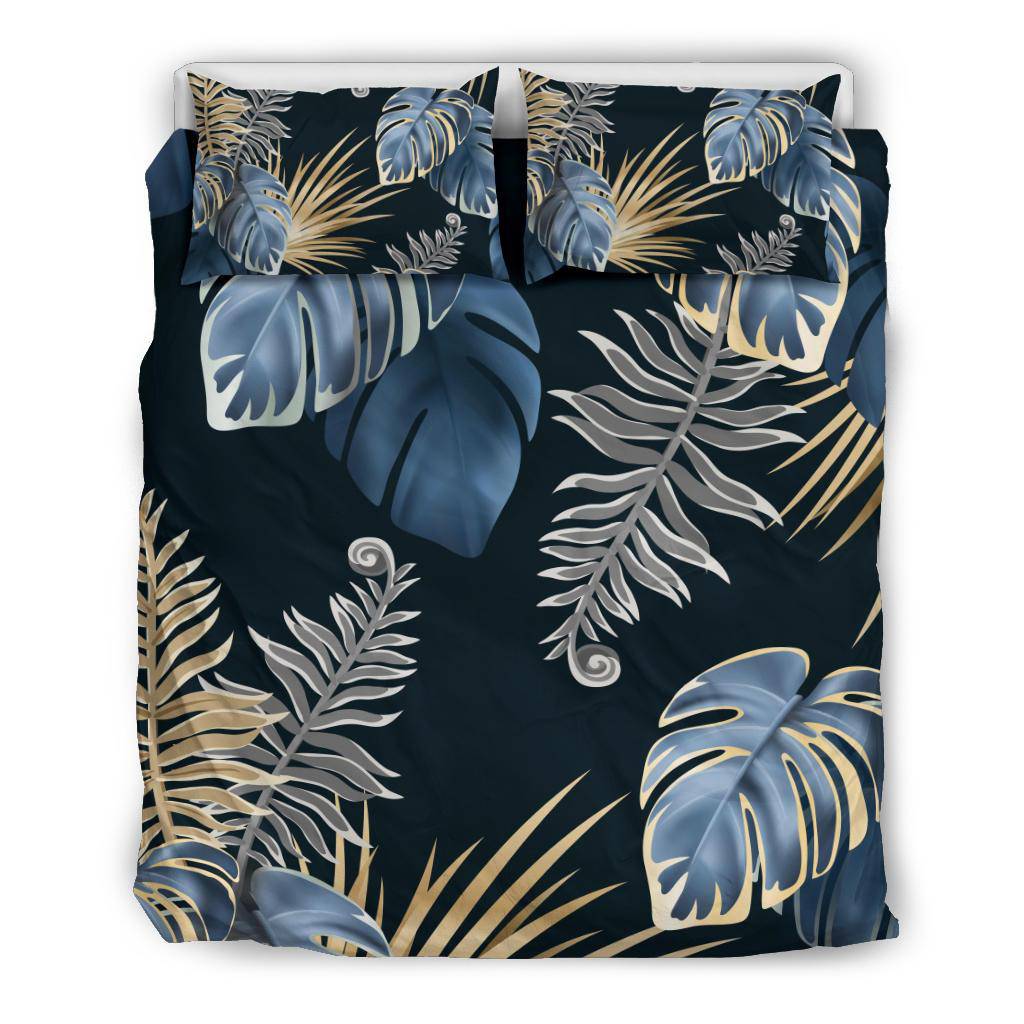 Dark Leaves Tropical Plants Bedding Set - Top Content | POD Collection | Free Shipping