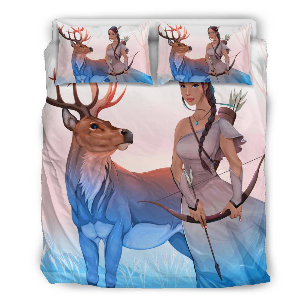 Hunter Woman with a Bow and Deer Bedding Set - Top Content | POD Collection | Free Shipping