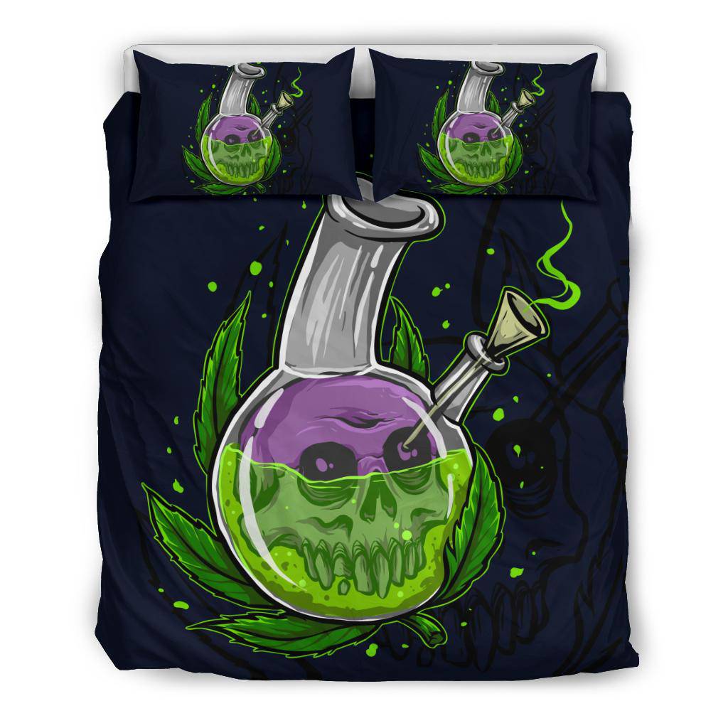 Skull Cannabis in Jar Bedding Set - Top Content | POD Collection | Free Shipping