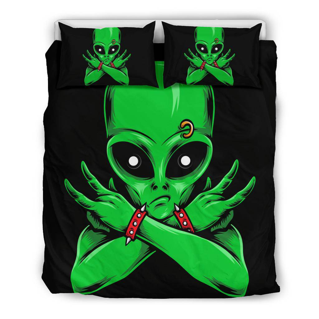 Alien Rock and Roll Bedding Set - Top Content | POD Collection | Free Shipping