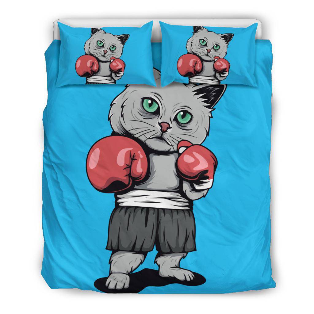 Boxing Cat Cartoon Bedding Set - Top Content | POD Collection | Free Shipping