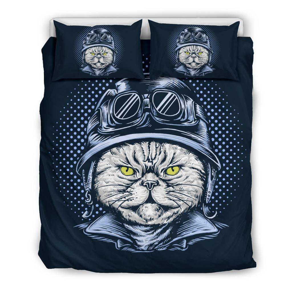 Cat With Helmet Bedding Set - Top Content | POD Collection | Free Shipping