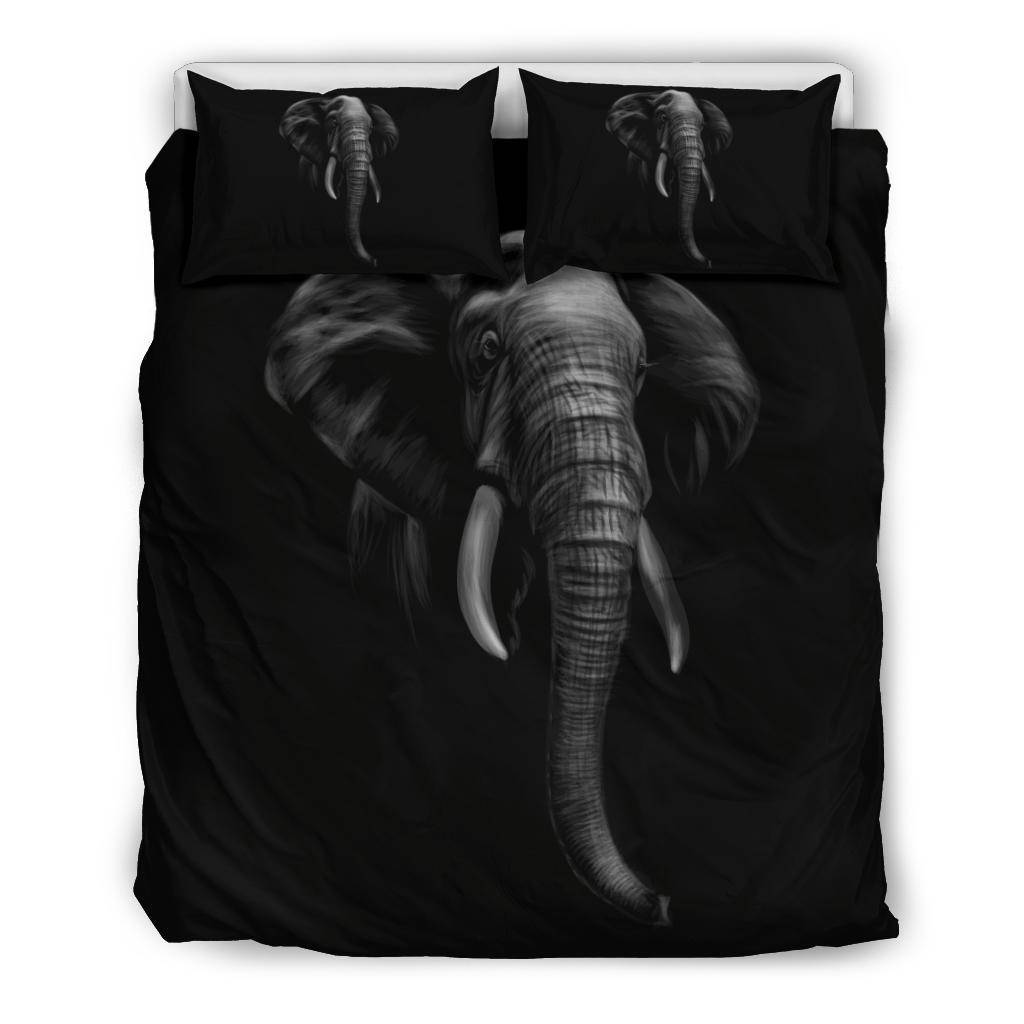 Elephant Cartoon Black Bedding Set - Top Content | POD Collection | Free Shipping