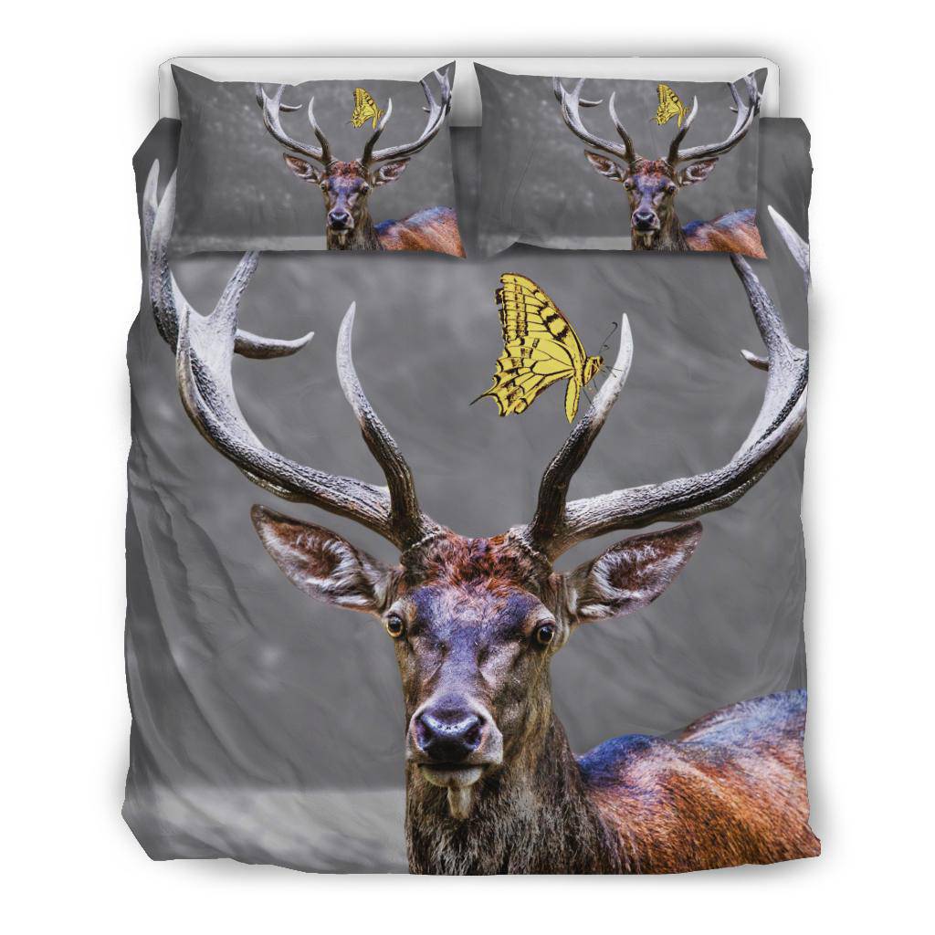 Elk and Yellow Butterfly Bedding Set - Top Content | POD Collection | Free Shipping