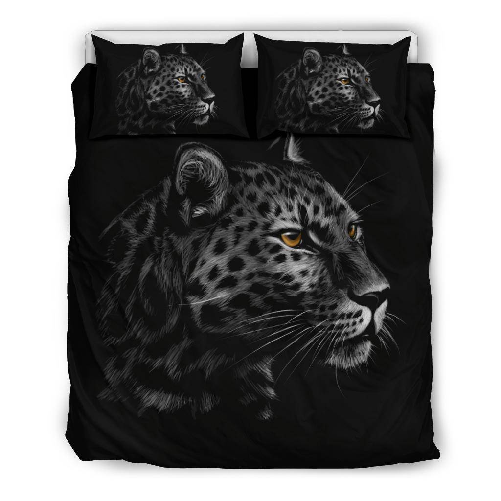 Leopard Cartoon Black Bedding Set - Top Content | POD Collection | Free Shipping