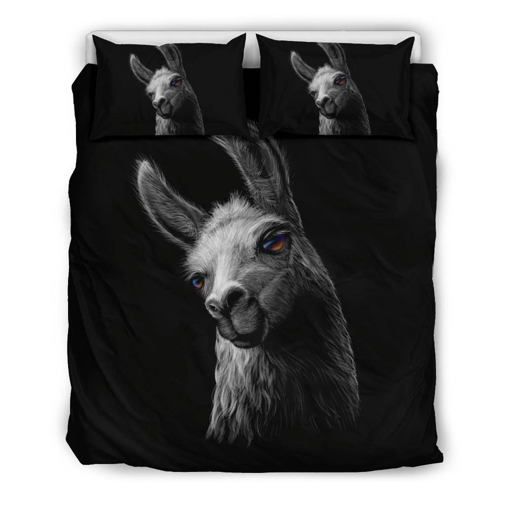 Llama Cartoon Black Bedding Set - Top Content | POD Collection | Free Shipping