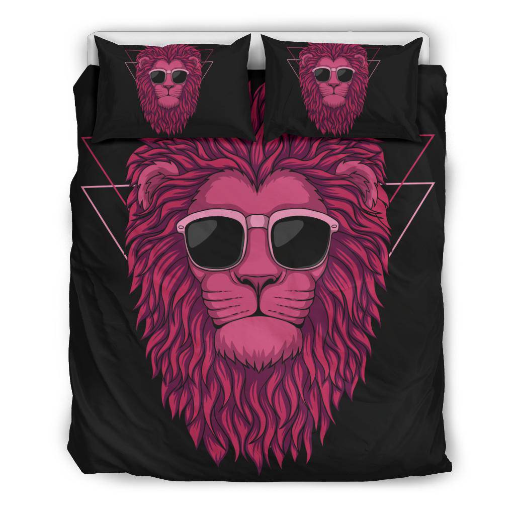 Pink Cool Lion Bedding Set - Top Content | POD Collection | Free Shipping