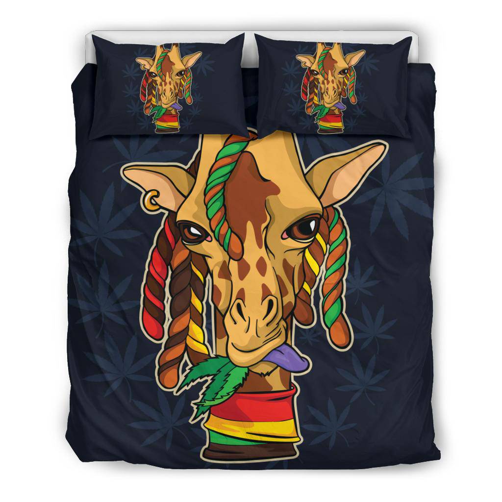 Rastafarian Giraffe Eats Cannabis Bedding Set - Top Content | POD Collection | Free Shipping