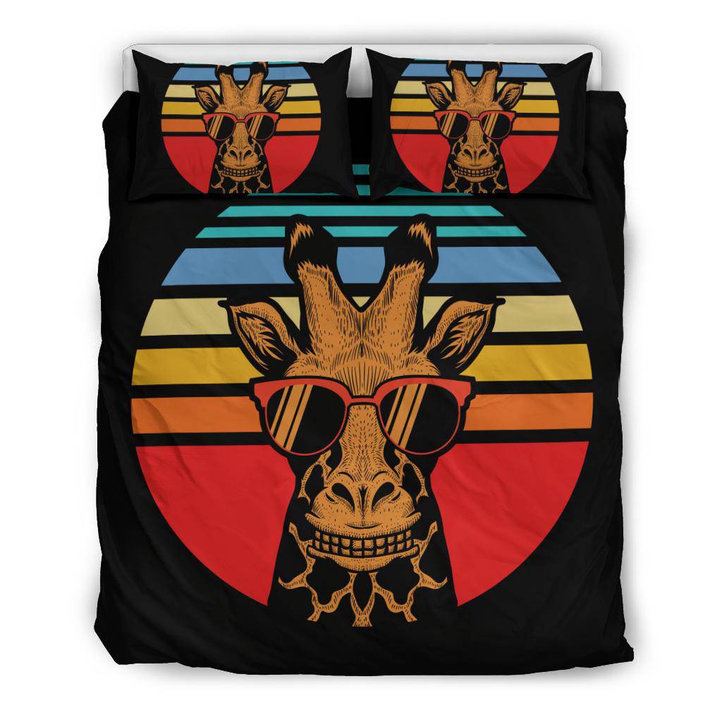 Retro Giraffe Sunset Bedding Set - Top Content | POD Collection | Free Shipping