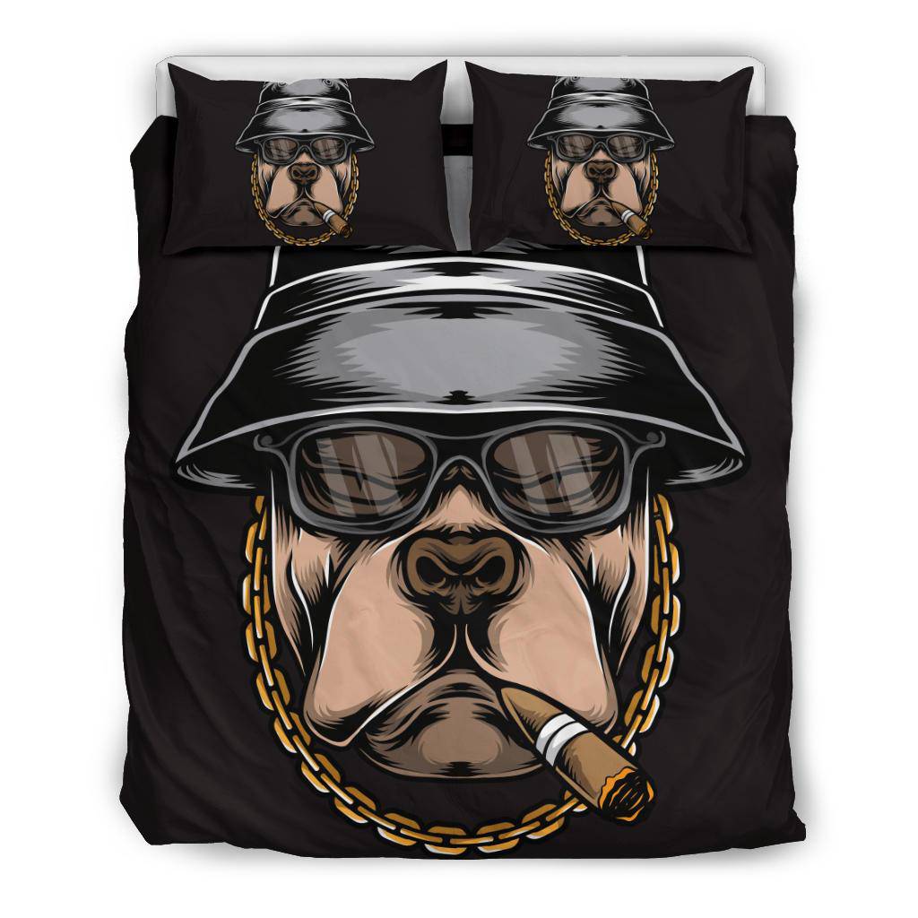 Smoking Gangster Pitbull Bedding Set - Top Content | POD Collection | Free Shipping