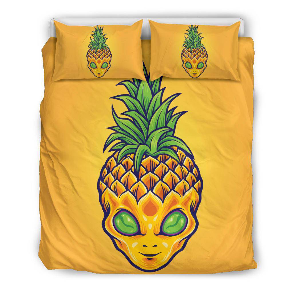 Alien Yellow Pineapple Bedding Set - Top Content | POD Collection | Free Shipping