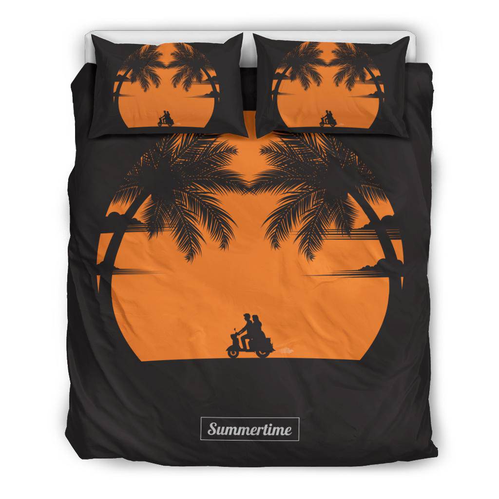 Couple Motorcycle Sunset Summertime  Bedding Set - Top Content | POD Collection | Free Shipping