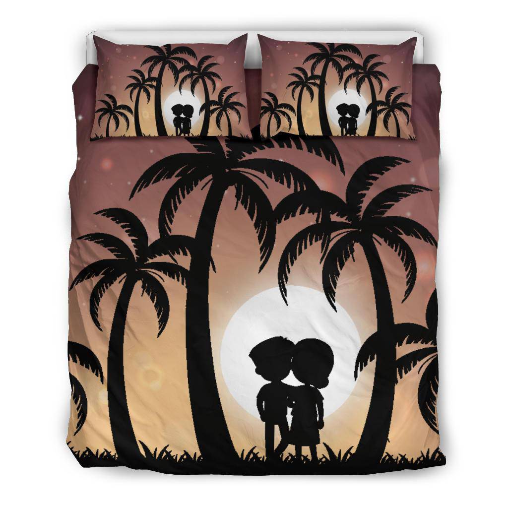 Couple Palms Sunset Love Bedding Set - Top Content | POD Collection | Free Shipping